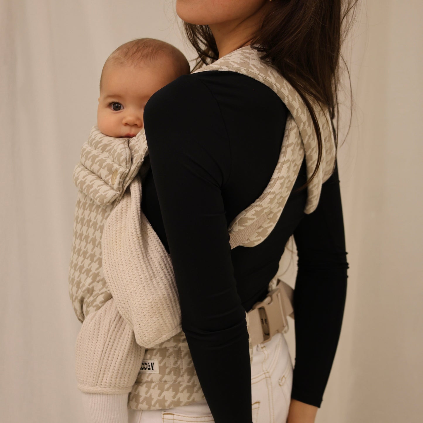 Bæresele - Beige med houndstooth mønster
