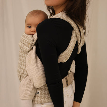 Bæresele - Beige med houndstooth mønster